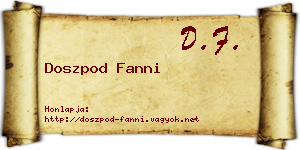Doszpod Fanni névjegykártya