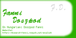 fanni doszpod business card